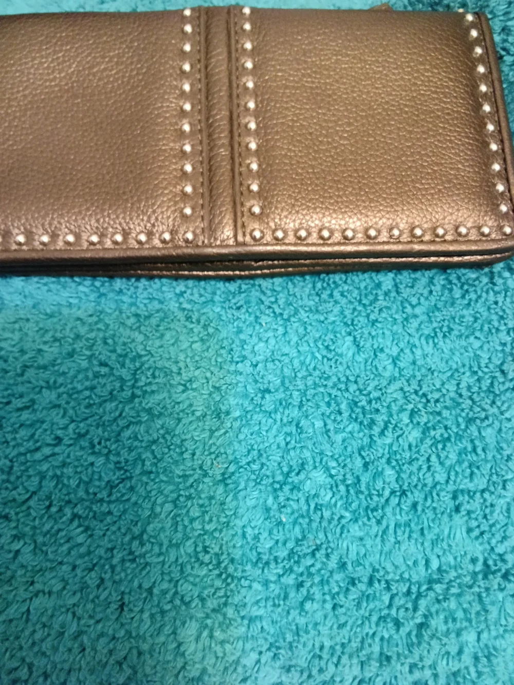 Brighton Pretty Tough Olive Studded Leather Zip Wallet - Classic RFID